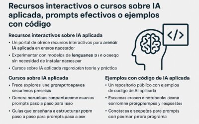 Recursos interactivos o cursos sobre IA aplicada, prompts efectivos o ejemplos con código