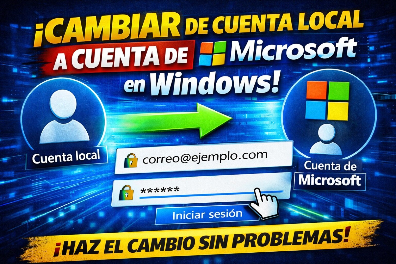 cambiar de cuenta local a cuenta de microsoft en windows